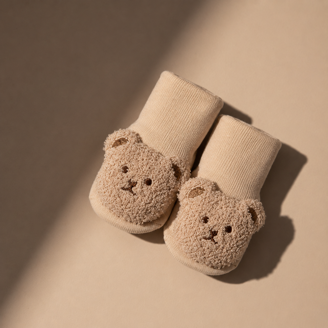 Fuzzy Bear Face Socks