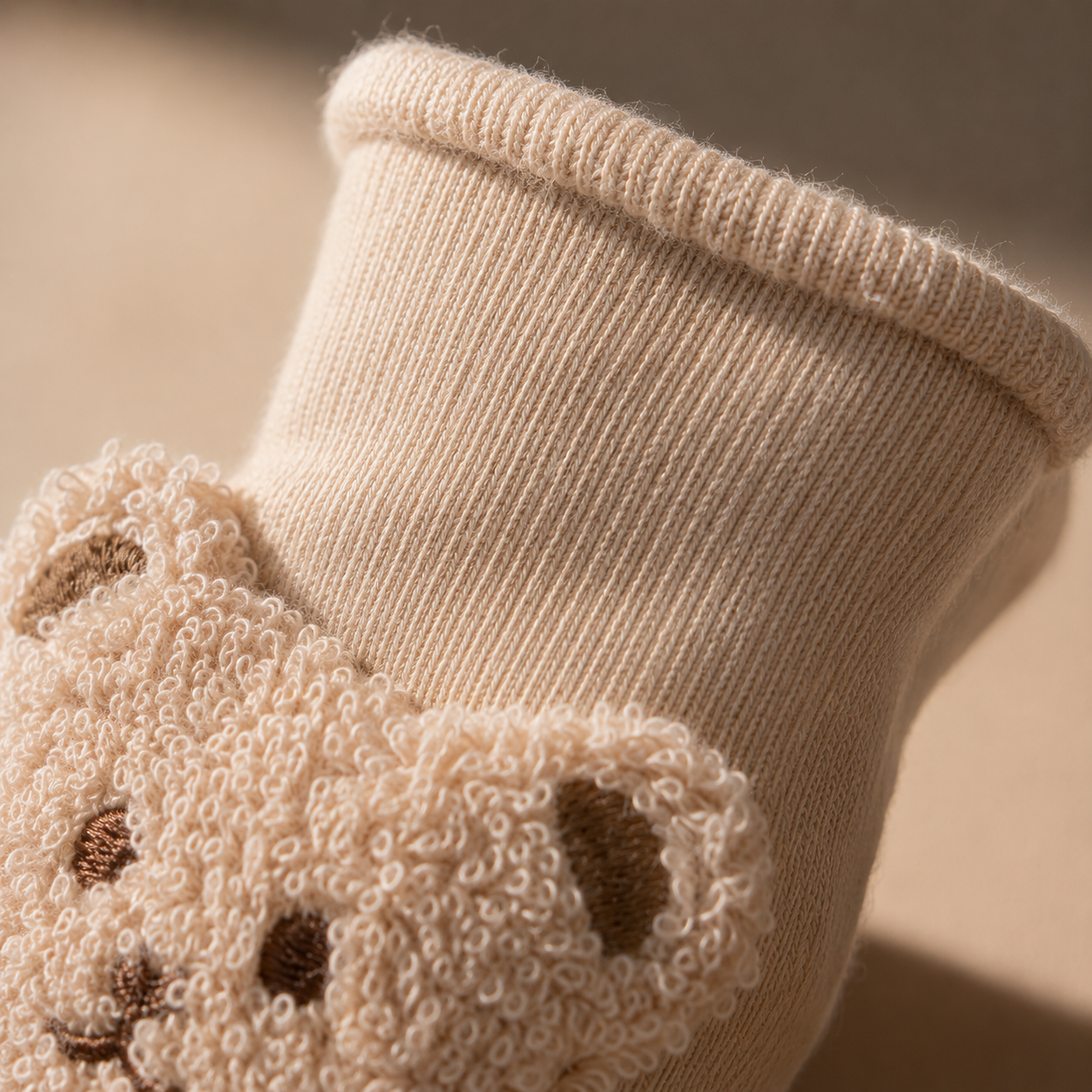 Fuzzy Bear Face Socks
