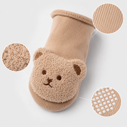 Fuzzy Bear Face Socks