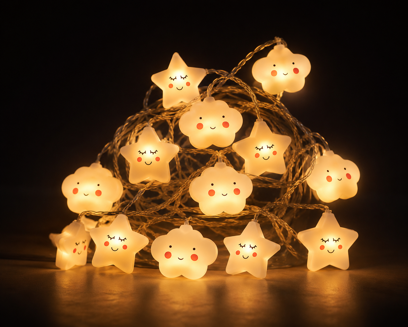 Smiling Star & Cloud String Lights